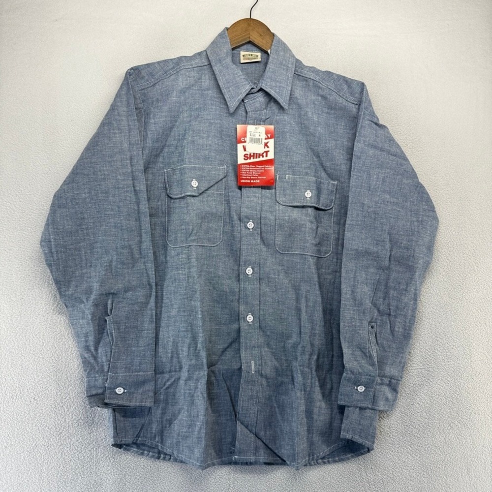 Vintage Five Brother ChambrayWork Shirt men's medium Blue USA made Deadstock NEW